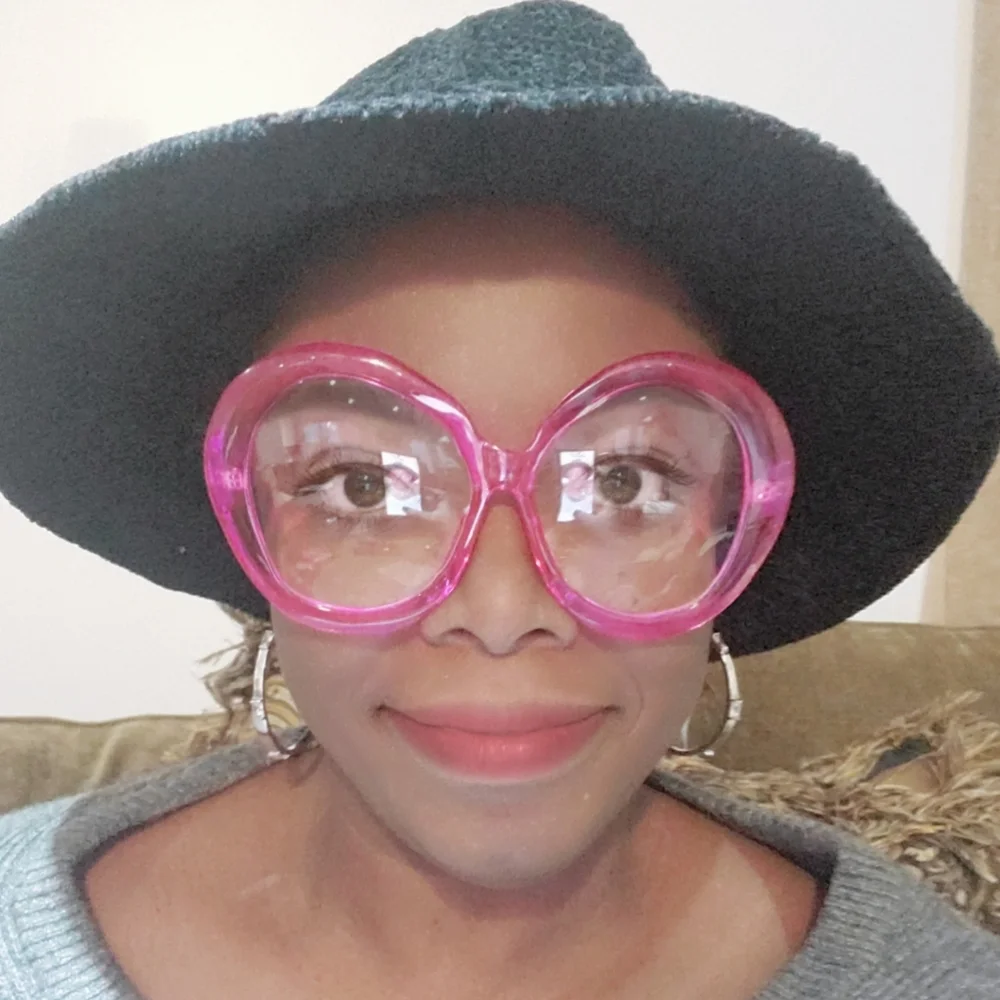 NEW Oversized Round Barbie Pink Clear Lens Glasses Color Fashion Glasses
